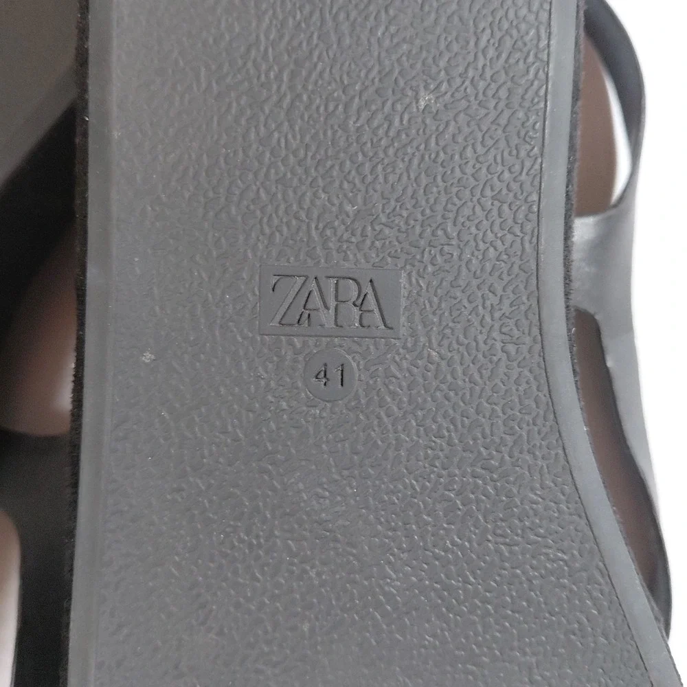 Zara Black Platform T-strap Sandals - Picture 6 of 8